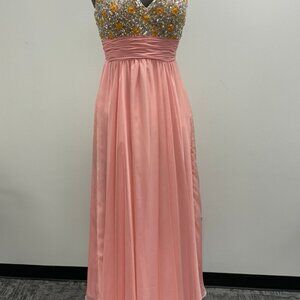 Beautiful Peach Beaded Gown